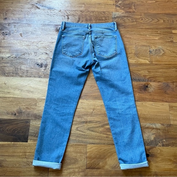 Frame Le Garçon Rolled Raw Hem Boyfriend Jeans Deepwater Wash - Picture 7 of 15